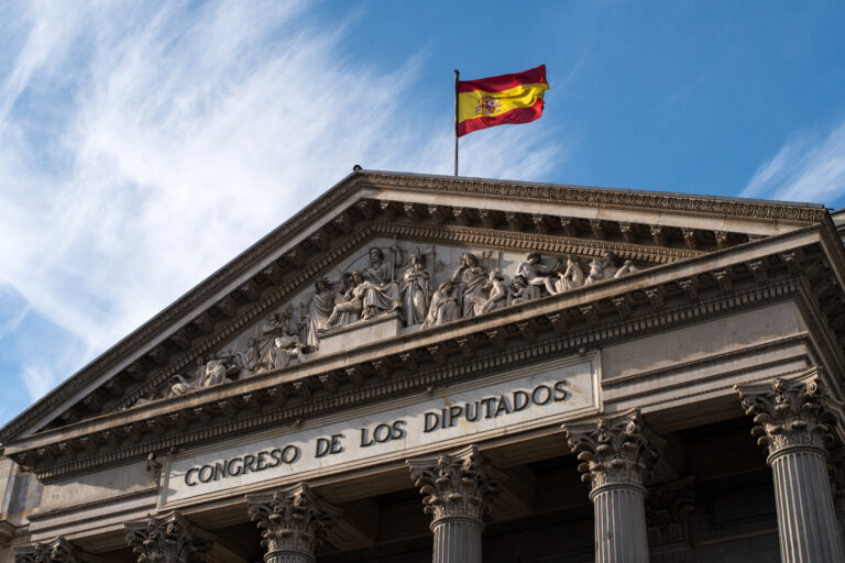 Facade,Of,The,Congress,Of,Deputies,In,Madrid,,Spain,,With