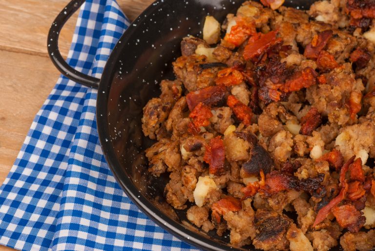 Closeup,Take,Of,Migas,,A,Traditional,Spanish,Meal,Made,With