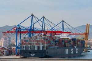 Containerfartygen hopar sig i Málaga